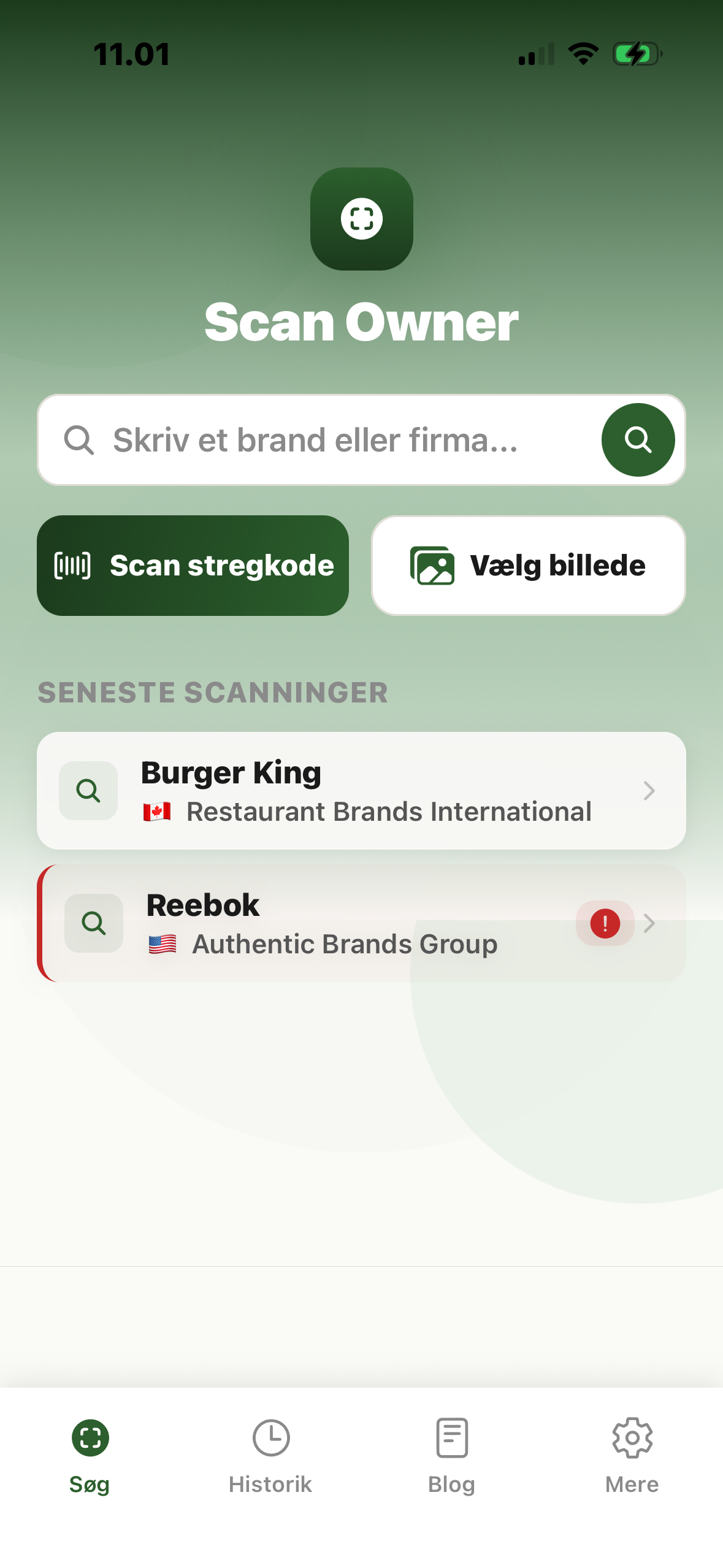 Burger King & Reebok scanninger